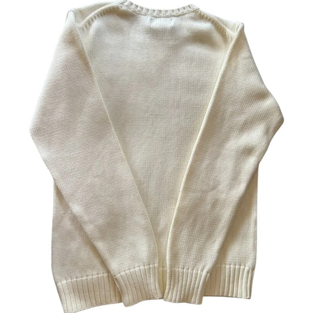 Polo Ralph Lauren Boys Youth Cable Knit Cotton Sweater Ivory M (10 - 12) NWT 🦋